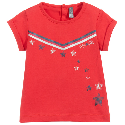 Losan-Red Cotton Baby T-Shirt | Childrensalon Outlet