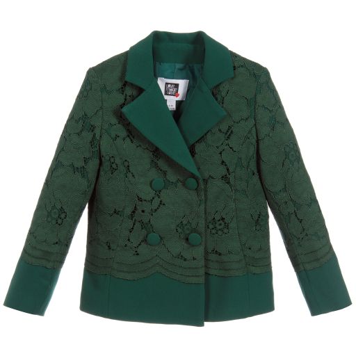 Love Made Love-Girls Green Lace Jacket | Childrensalon Outlet