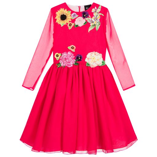 Love Made Love-Girls Pink Chiffon & Tulle Dress | Childrensalon Outlet
