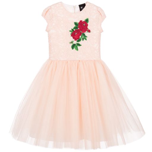 Love Made Love-Girls Salmon Pink Lace Dress  | Childrensalon Outlet
