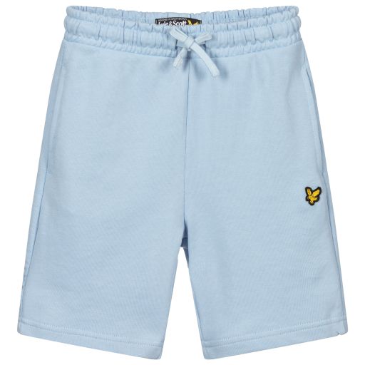 Lyle & Scott-Blue Cotton Jersey Logo Shorts | Childrensalon Outlet