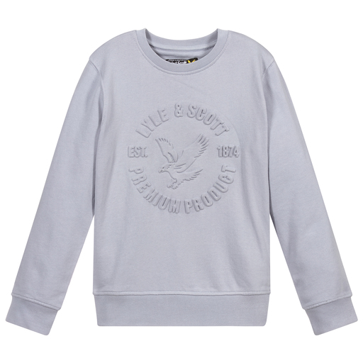 Lyle & Scott-Blue Cotton Logo Sweatshirt | Childrensalon Outlet