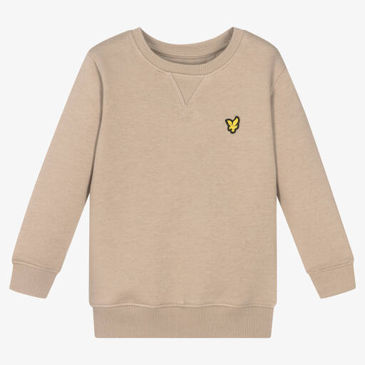 Lyle & Scott-Boys Beige Cotton Logo Sweatshirt | Childrensalon Outlet
