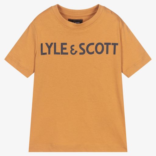Lyle & Scott-Boys Beige Cotton T-Shirt | Childrensalon Outlet