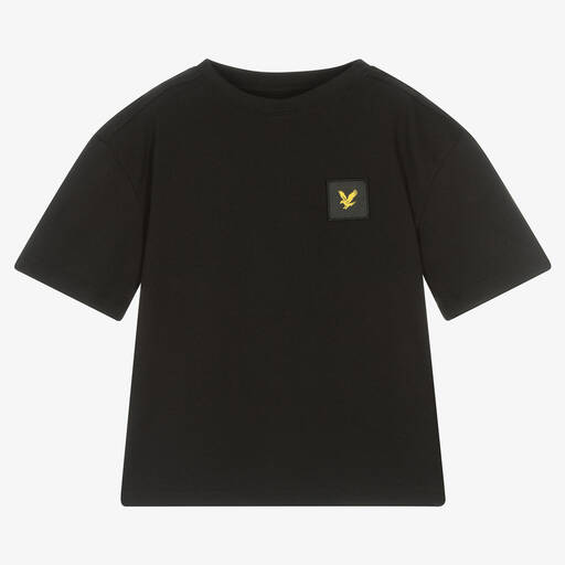 Lyle & Scott-Boys Black Cotton Logo T-Shirt | Childrensalon Outlet