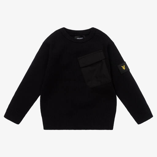 Boys black lyle and scott jumper top
