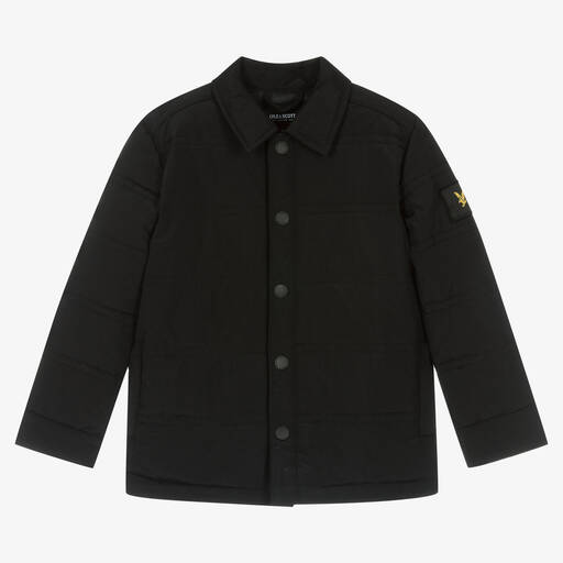 Lyle & Scott-Boys Black Padded Showerproof Jacket | Childrensalon Outlet