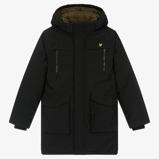 Lyle & Scott-Boys Black Water-Resistant Padded Coat | Childrensalon Outlet