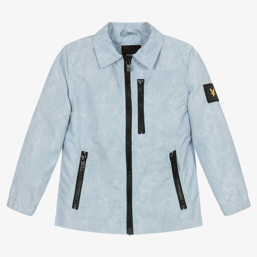 Lyle & Scott-Boys Blue Cotton Showerproof Jacket | Childrensalon Outlet