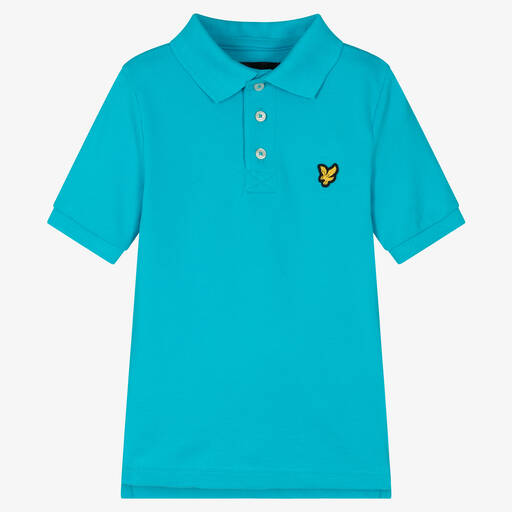 Lyle & Scott-Boys Blue Piqué Polo Shirt | Childrensalon Outlet