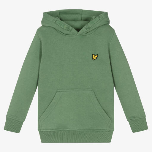 Lyle & Scott-Boys Green Cotton Logo Hoodie | Childrensalon Outlet