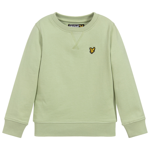 Lyle & Scott-سويتشيرت قطن جيرسي لون أخضر فاتح للأولاد | Childrensalon Outlet