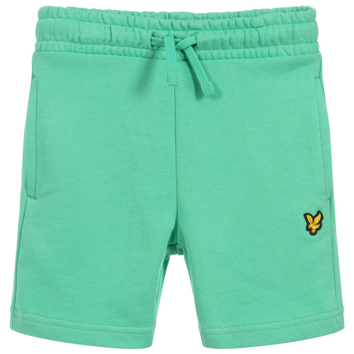 Lyle & Scott-شورت برمودا قطن جيرسي لون أخضر للأولاد | Childrensalon Outlet