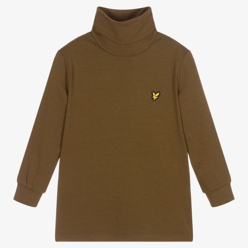 Lyle & Scott-Boys Green Roll Neck Top | Childrensalon Outlet