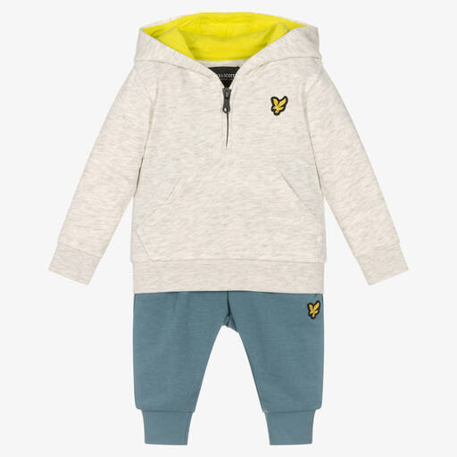 Lyle & Scott-Boys Grey & Blue Jersey Tracksuit | Childrensalon Outlet