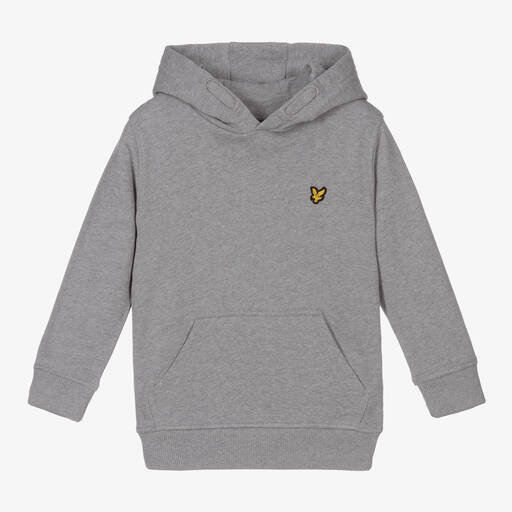 Lyle & Scott-Boys Grey Cotton Hoodie | Childrensalon Outlet