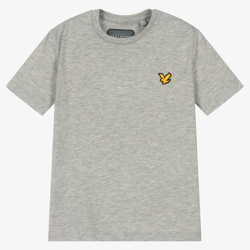 Lyle & Scott-Boys Grey Cotton Logo T-Shirt | Childrensalon Outlet
