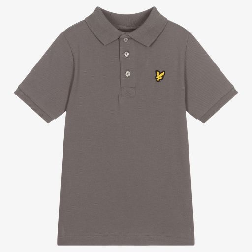 Lyle & Scott-Boys Grey Cotton Polo Shirt | Childrensalon Outlet