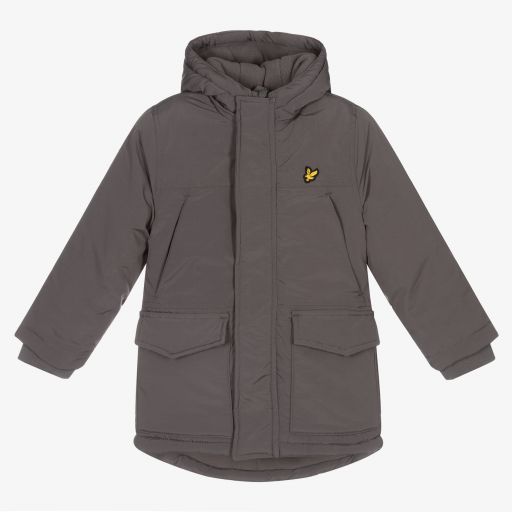 Lyle & Scott-Boys Grey Hooded Coat | Childrensalon Outlet