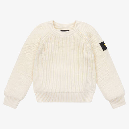 Lyle & Scott-Boys Ivory Cotton Knit Sweater | Childrensalon Outlet