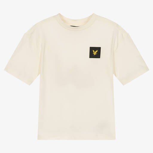 Lyle & Scott-Boys Ivory Cotton Logo T-Shirt | Childrensalon Outlet