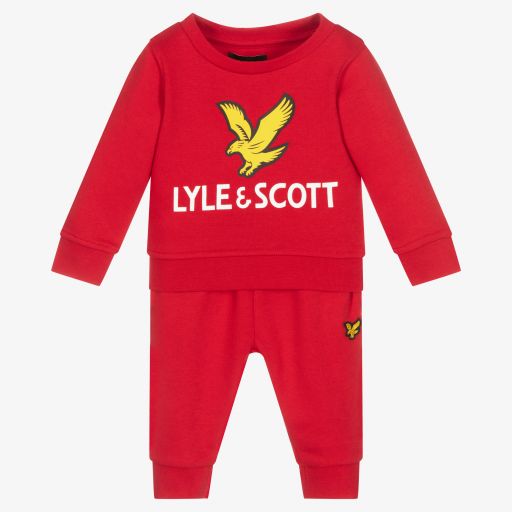 Lyle & Scott-Boys Red Cotton Tracksuit | Childrensalon Outlet