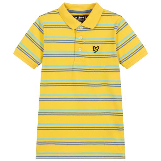 Lyle & Scott-Boys Yellow Cotton Polo Shirt | Childrensalon Outlet