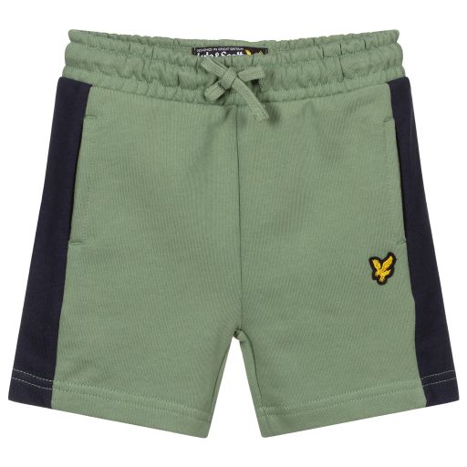 Lyle & Scott-Green & Navy Blue Logo Shorts | Childrensalon Outlet