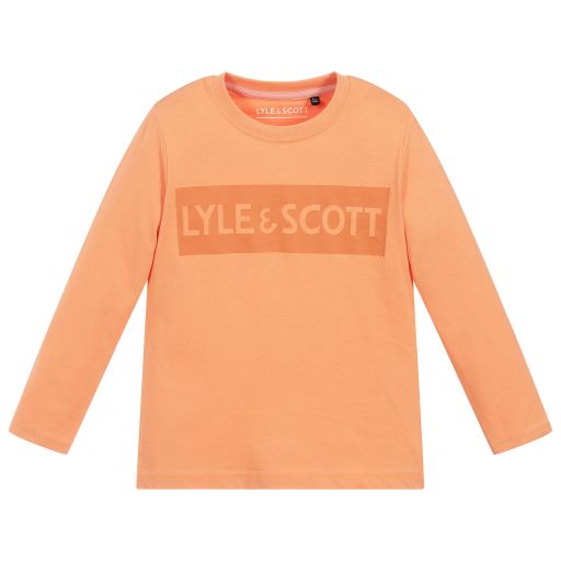 Lyle & Scott-Orange Cotton Logo Top | Childrensalon Outlet
