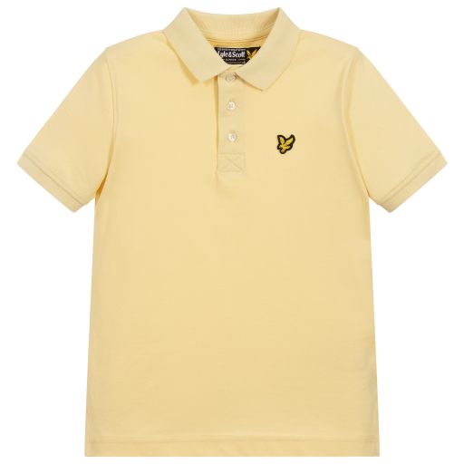 Lyle & Scott-Pale Yellow Cotton Polo Shirt  | Childrensalon Outlet