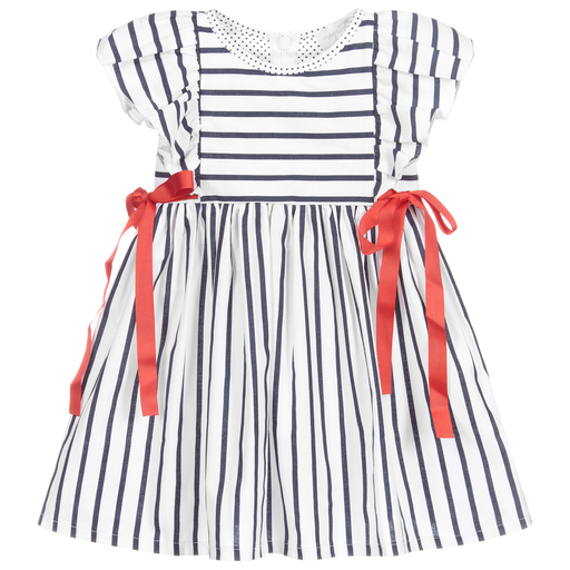 Magnolia Baby-Baby Girls Blue Striped Dress | Childrensalon Outlet