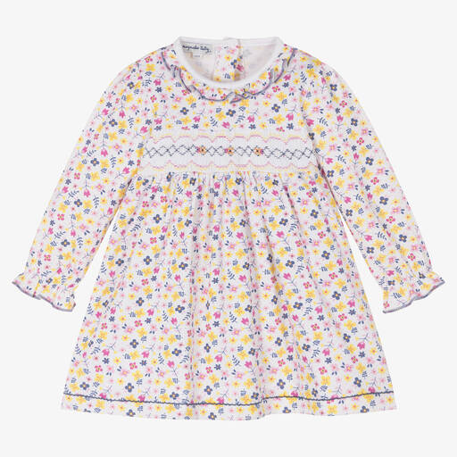 Magnolia Baby-Baby Girls White Smocked Dress | Childrensalon Outlet