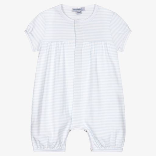 Magnolia Baby-Blue Pima Cotton Baby Shortie | Childrensalon Outlet