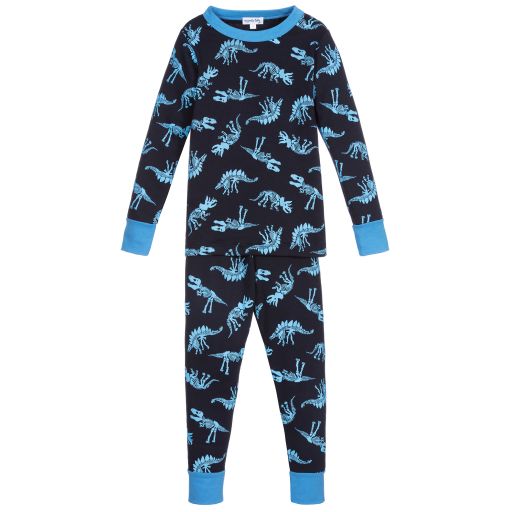 Magnolia Baby-Pyjama bleu en coton Pima | Childrensalon Outlet