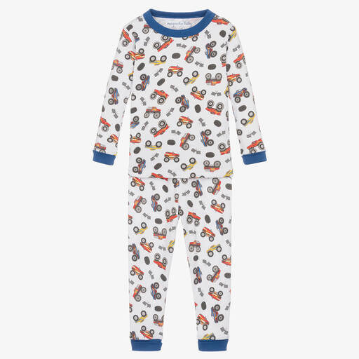 Magnolia Baby-Pyjama blanc en coton garçon | Childrensalon Outlet