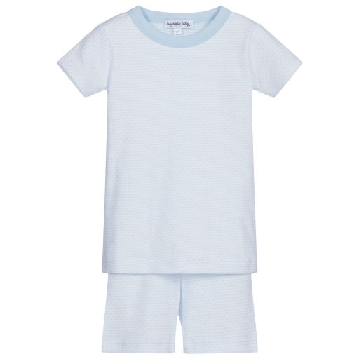 Magnolia Baby-Girls Blue Cotton Pyjamas | Childrensalon Outlet