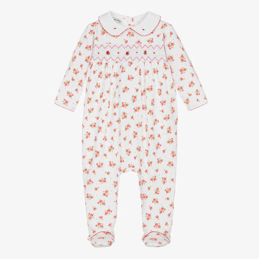 Magnolia Baby-Girls White Holiday Annalise Babygrow | Childrensalon Outlet