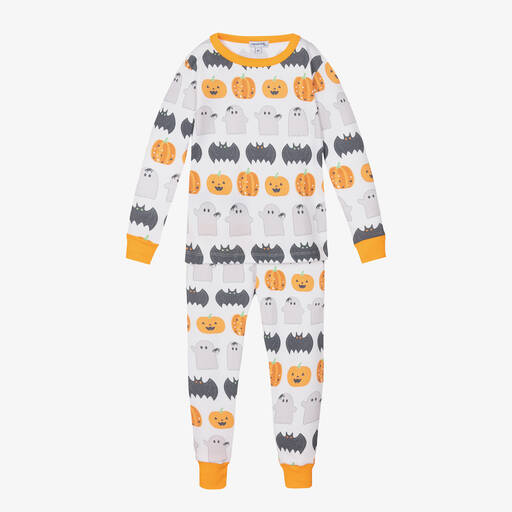 Magnolia Baby-Pyjama orange et blanc | Childrensalon Outlet