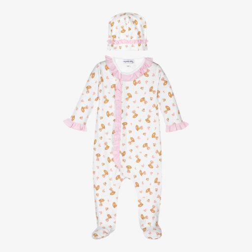 Magnolia Baby-Комбинезон с шапочкой из хлопка пима с оленятами | Childrensalon Outlet