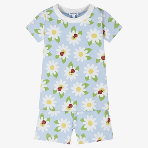 Magnolia Baby-Короткая пижама из хлопка пима с ромашками | Childrensalon Outlet