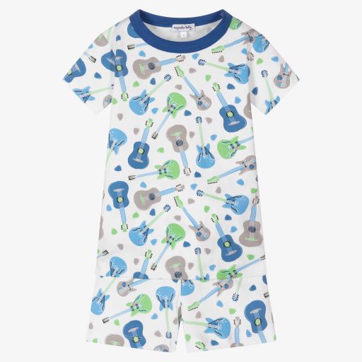 Magnolia Baby-Короткая пижама из хлопка пима с гитарами | Childrensalon Outlet