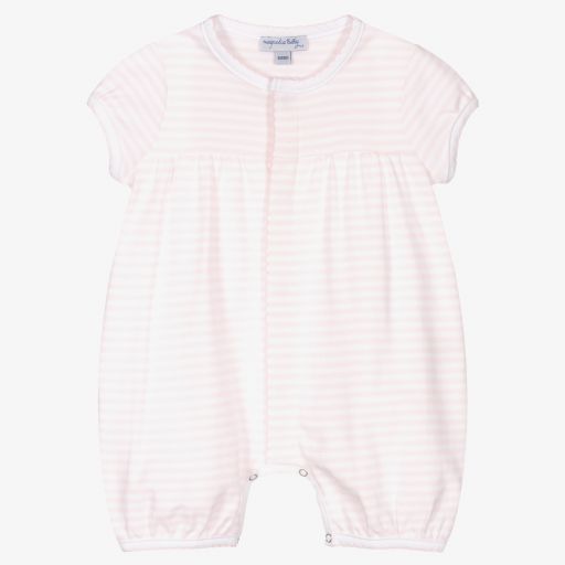 Magnolia Baby-Pink Pima Cotton  Baby Shortie | Childrensalon Outlet