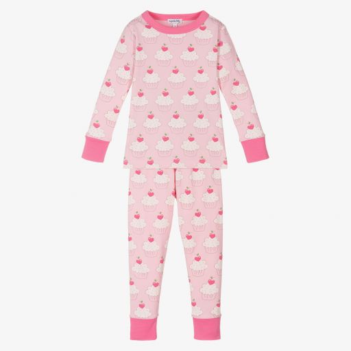 Magnolia Baby-Pink Pima Cotton Cake Pyjamas | Childrensalon Outlet