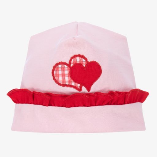 Magnolia Baby-Pink Pima Cotton Heart Hat | Childrensalon Outlet