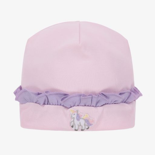 Magnolia Baby-Розовая шапочка из хлопка пима с единорогом | Childrensalon Outlet