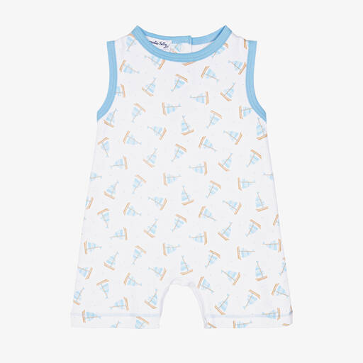 Magnolia Baby-Tiny Sailboat Spieler in Weiß/Blau | Childrensalon Outlet