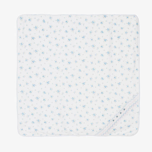 Magnolia Baby-Couverture blanche à fleurs (75 cm) | Childrensalon Outlet