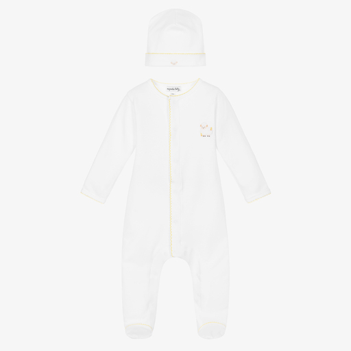 Magnolia Baby-White Lamb Babygrow & Hat Set | Childrensalon Outlet