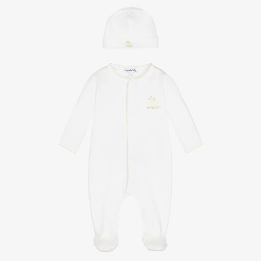 Magnolia Baby-طقم بيبي غرو قطن بيما لون أبيض للأطفال | Childrensalon Outlet