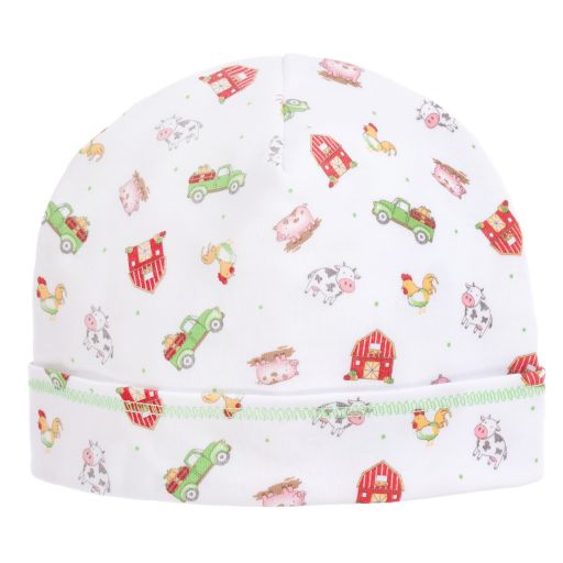 Magnolia Baby-White Pima Cotton Baby Hat | Childrensalon Outlet